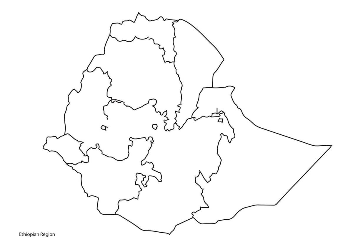 白地図のエチオピア