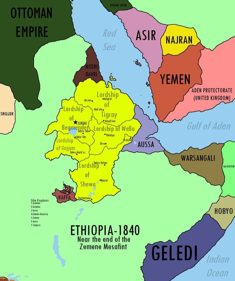 地図のエチオピアの帝国