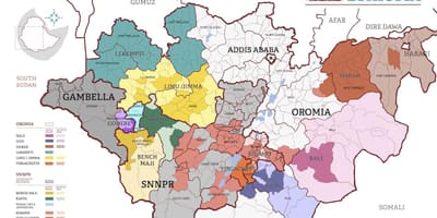地図のエチオピアのコーヒー