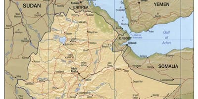 地図のエチオピアの地図1980年