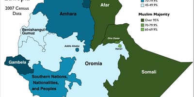地図のエチオピアの宗教