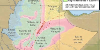 地図のエチオピアの気候