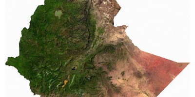 エチオピアの衛星地図