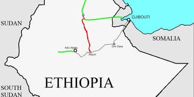 エチオピア鉄道の地図