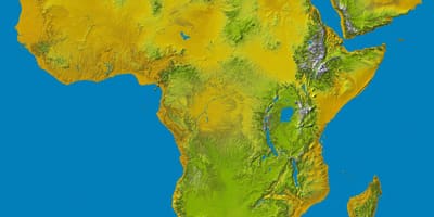 地図のエチオピア高原に世界