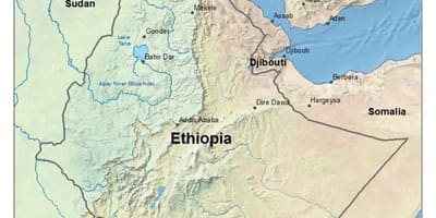 エチオピア高原の地図