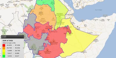 エチオピア州の地図