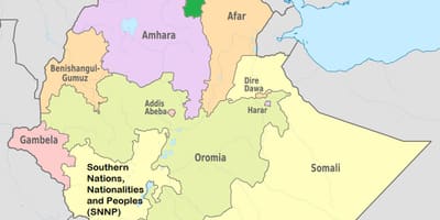 エチオピアのティグライの地図