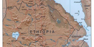 地図の北部エチオピア