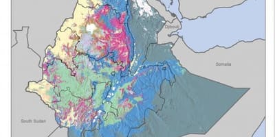 地図の土壌地図のエチオピア