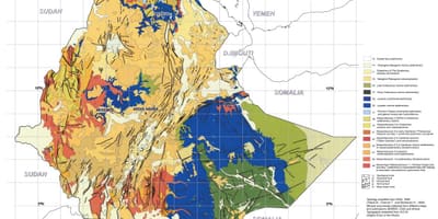 地図を地質図のエチオピア