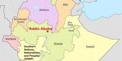 アディスアベバエチオピアの世界地図