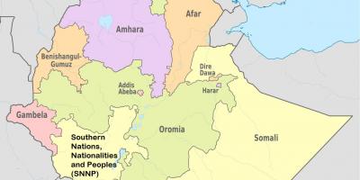 エチオピア地域国地図
