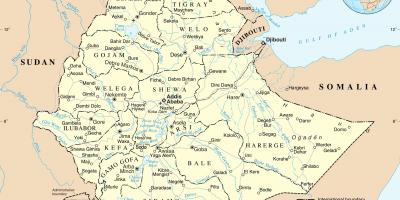 政治地図のエチオピア